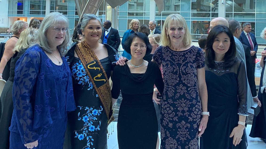 Drs. Diane Fuller Switzer, Kumhee Ro and Mo-Kyung Sin along with former faculty members, Drs. Sofia Aragon, '97, and Carrie Miller at Fellows of the American Academy of Nursing (FAAN) induction event